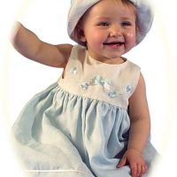 Baby's linen dress and hat