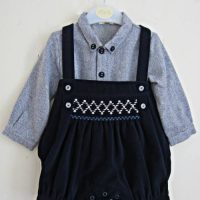Baby boy's smocked dungarees