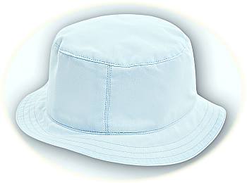 Boy's sun hat in 3 sizes in blue or white. From Sarah Louise