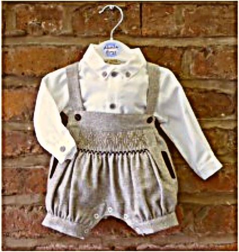 baby boy smocked romper suits